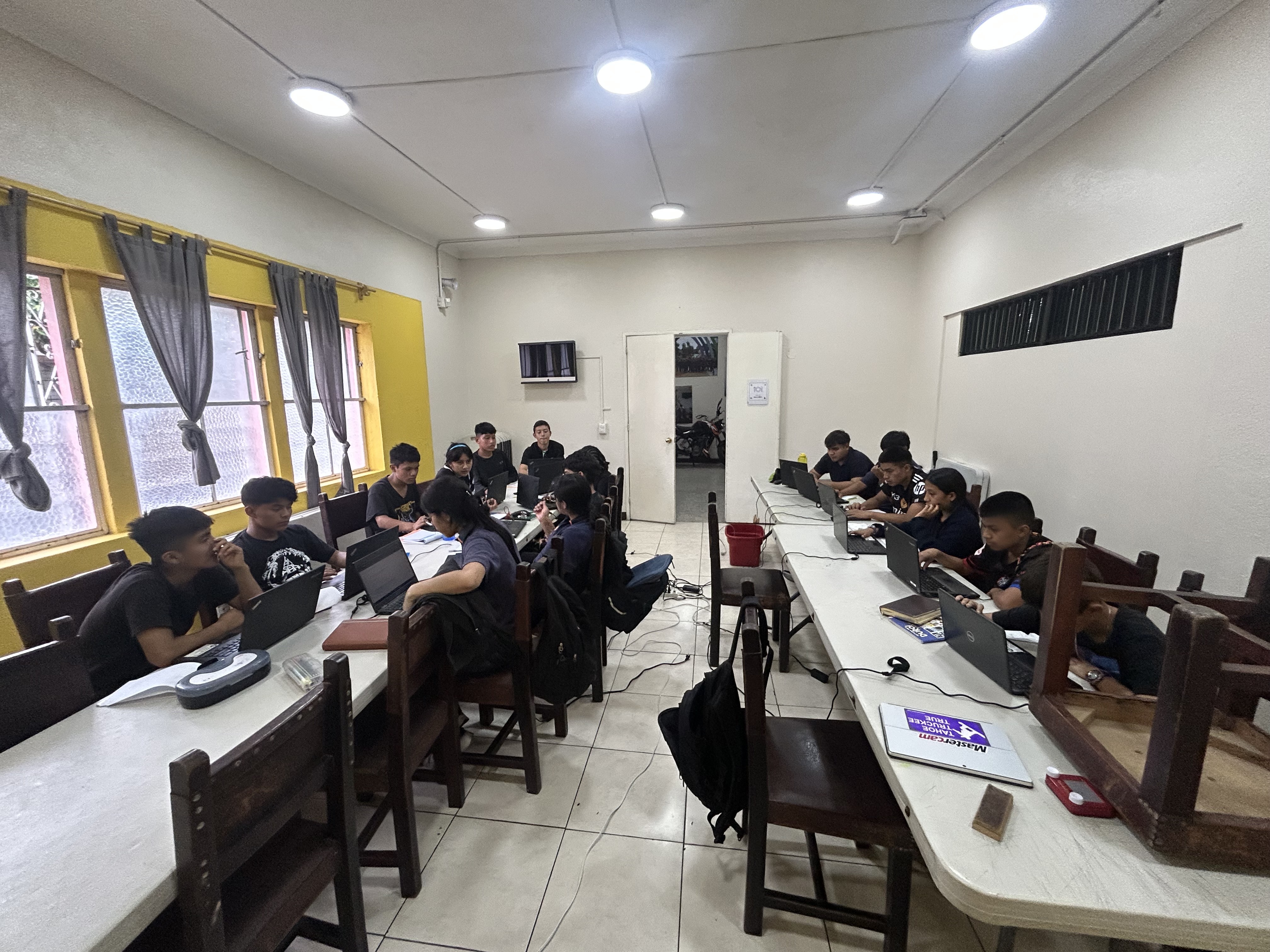 Students collaborating on a STEM project