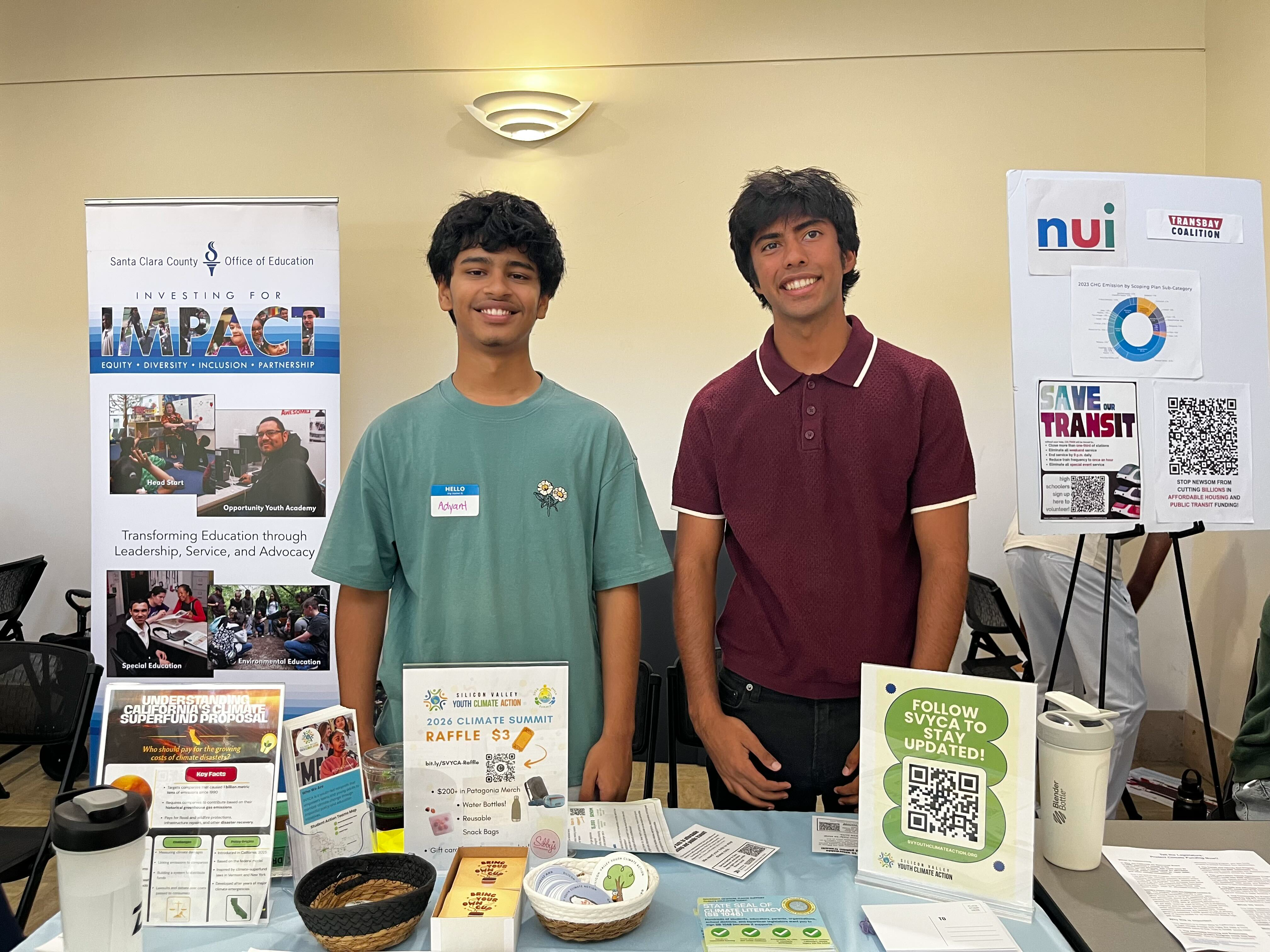 IRISTEM students sharing climate education resources at a Silicon Valley Youth Climate Action event