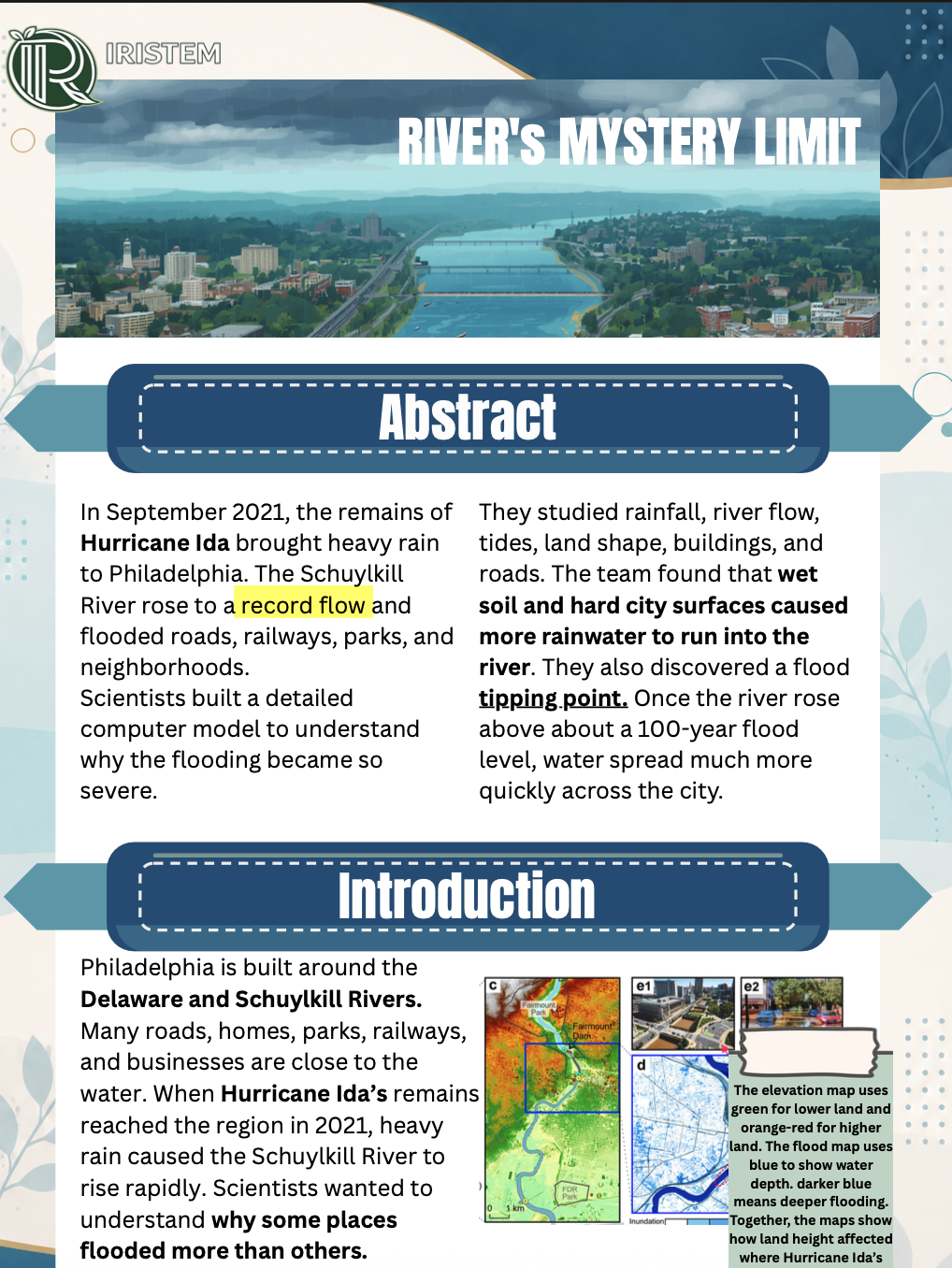 IRISTEM River's Mystery Limit curriculum translating Penn flood research for younger learners