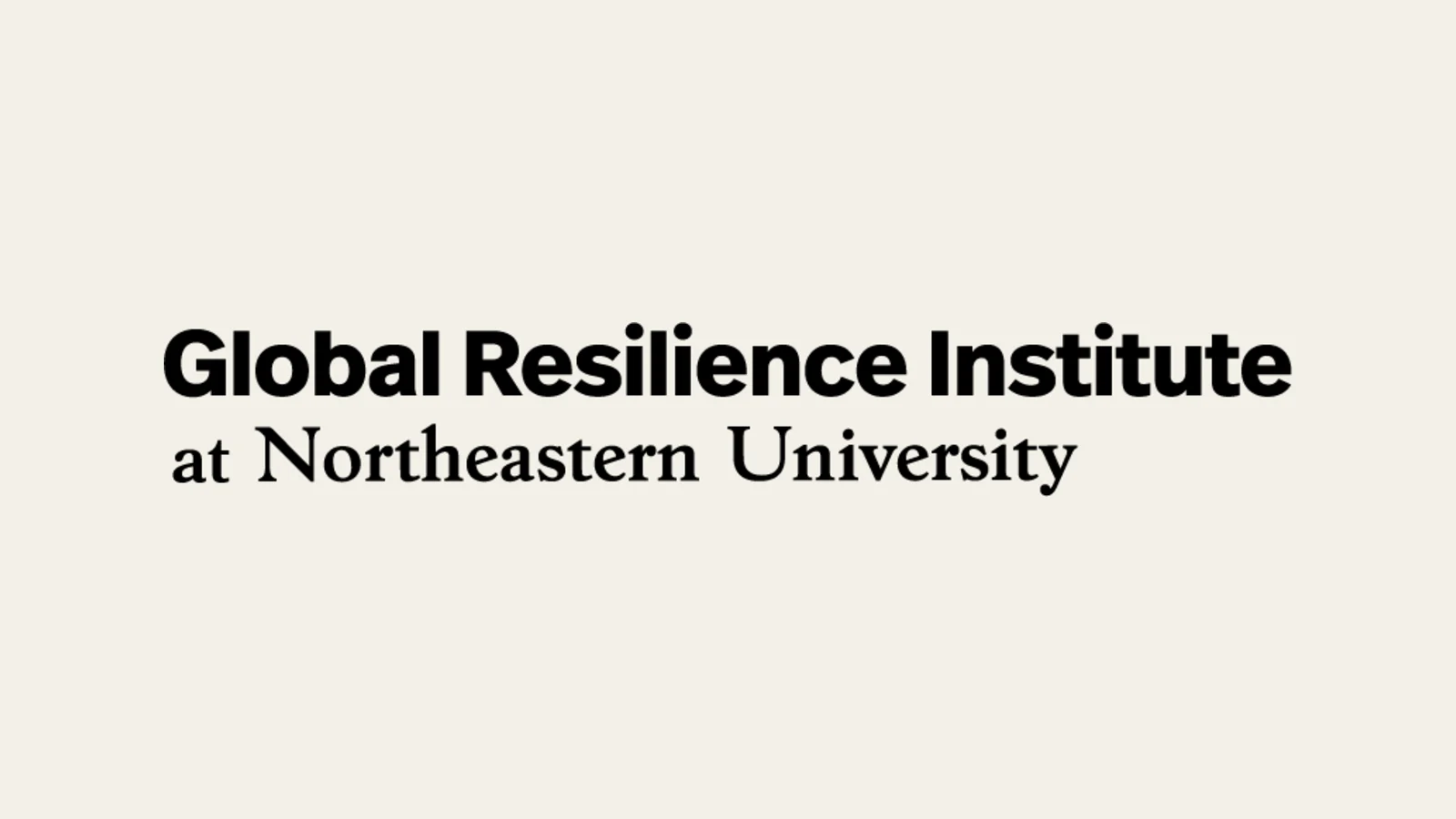Northeastern University Global Resilience Institute logo centered on a light background